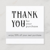 Witte Vierkante Korting Kaart (Voorkant)