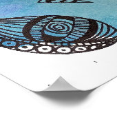 Witte Vintage Owl Stof Poster. Poster (Hoek)