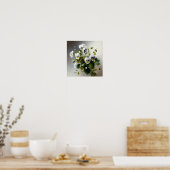 Witte Viola's Bloemenkunst Print Poster (Keuken)