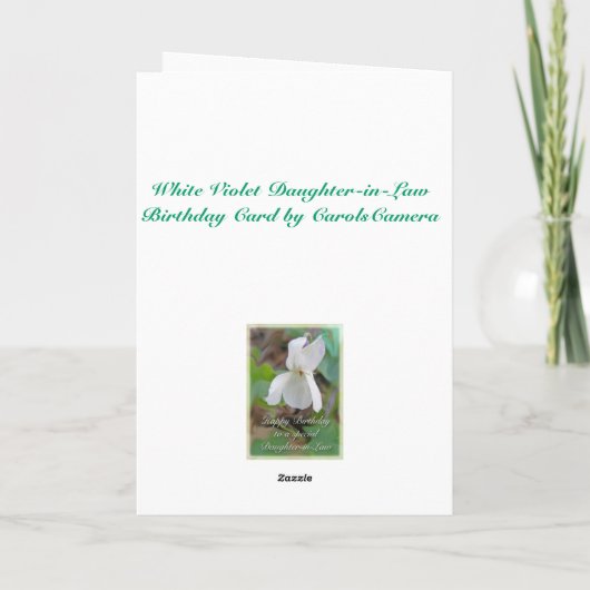 Witte Violet schoondochter Verjaardag Kaart