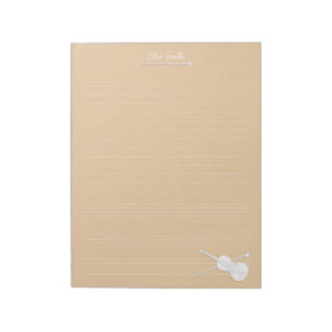 Witte Viool & Strik Persoonlijke Muziekklas Beige Notitieblok