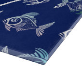 Witte vis in het diepblauwe Zee Snijplank (Hoek)