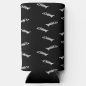 Witte vis skelet botten patroon zwart (Achterkant)