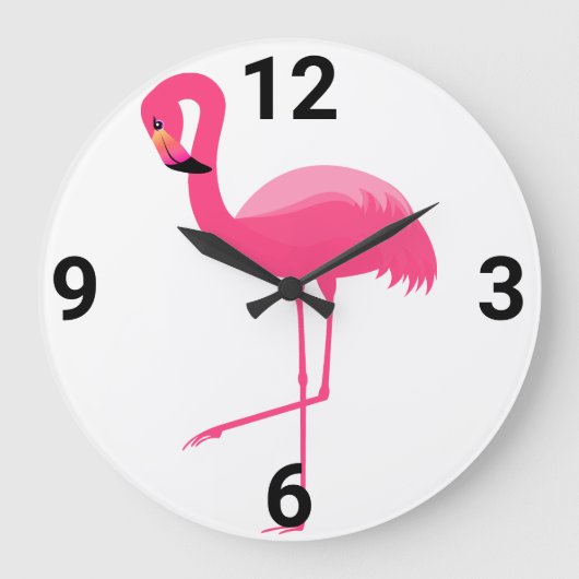 WITTE VLAMINGO WALL CLOCK GROTE KLOK (Voorkant)