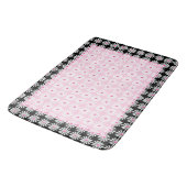  witte vleermuis op chic French roze and black Badmat (Gekanteld)