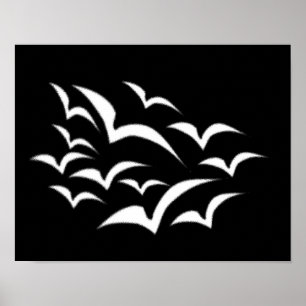 Witte Vleermuis Wolk Poster