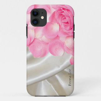 Witte vlekjes en roze rozen iPhone 11 hoesje