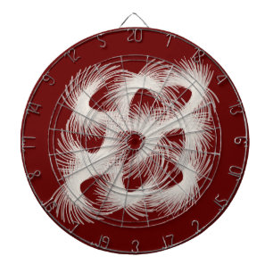Witte vliegende veren dartbord