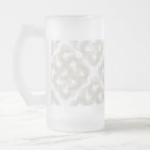 Witte vliegende veren matglas bierpul (Links)