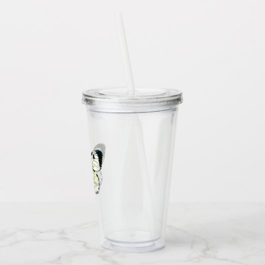 Witte vlinder acryl drinkbeker (Links)