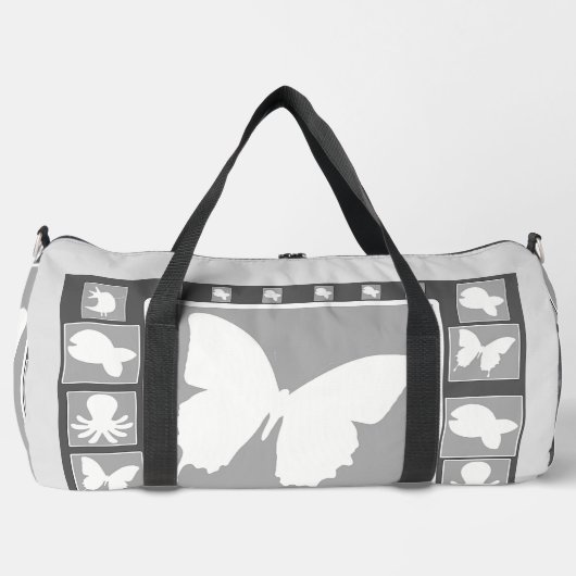 Witte vlinder All Purpose Travel Gym Weekend Plunjezak (Voorkant)