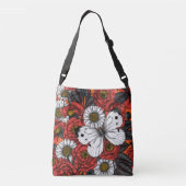 Witte vlinder en rozen crossbody tas (Achterkant)