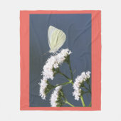 Witte vlinder fleece deken (Voorkant)