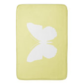 Witte vlinder op Butter Yellow Badmat (Voorkant Verticaal)