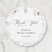 Witte Vlinder Tuin Bruiloftsdankjeshouding Bedankjes Labels (Achterkant)