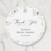 Witte Vlinder Tuin Bruiloftsdankjeshouding Bedankjes Labels (Voorkant)