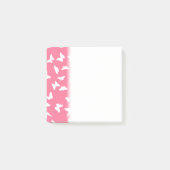Witte vlinderroze achtergrond esthetisch patroon post-it® notes (Voorkant)
