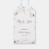 Witte Vlindertuin Bruiloft Dank Je Cadeaulabel (Achterkant)
