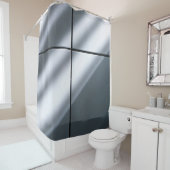 Witte vloertegels douchegordijn (In situ)