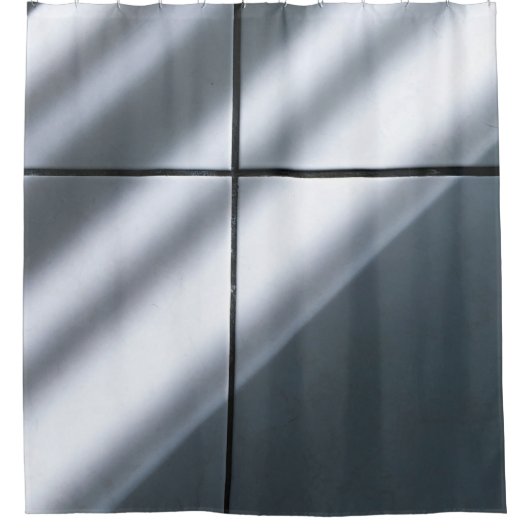 Witte vloertegels douchegordijn (Voorkant)
