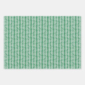 witte vlootsdots Chevron stripes op groen Inpakpapier Vel (Voorkant 3)