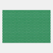 witte vlootsdots Chevron stripes op groen Inpakpapier Vel (Voorkant)