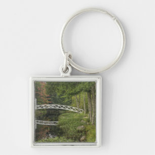 Witte voetgangersbrug, Somesville, Mount Desert Sleutelhanger