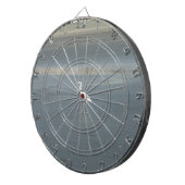 Witte vogel op grijs zand strand art print dartbord (Voorkant Rechts)