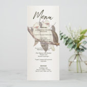 Witte Vogels Bruiloft Menu (Staand voorkant)