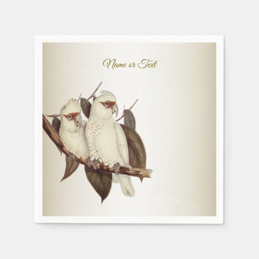 Witte vogels servetten (Voorkant)