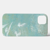 Witte vogels vliegen door de blauwe hemel Case-Mate iPhone case (Achterkant (horizontaal))