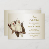 Witte vogels weddenschap sparen de datum save the date (Voorkant / Achterkant)