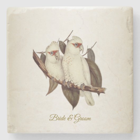 Witte vogelsteen Onderzetter (Voorkant)