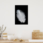 Witte vogelveer poster (Keuken)