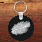 Witte vogelveer sleutelhanger (Voorkant)