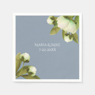 Witte volken met Dusty Blue Napkins Servet