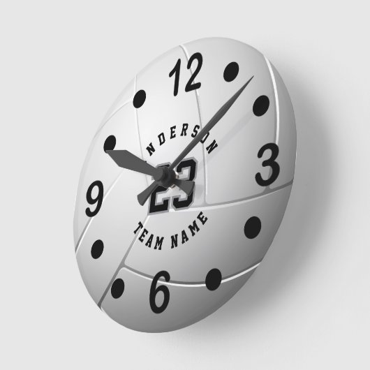 Witte Volleybalstijl met doe-het-zelftekst Ronde Klok (Hoek)