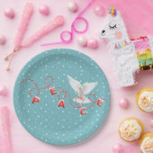 Witte vredesdop met vredige tekst papieren bordje (Feest)