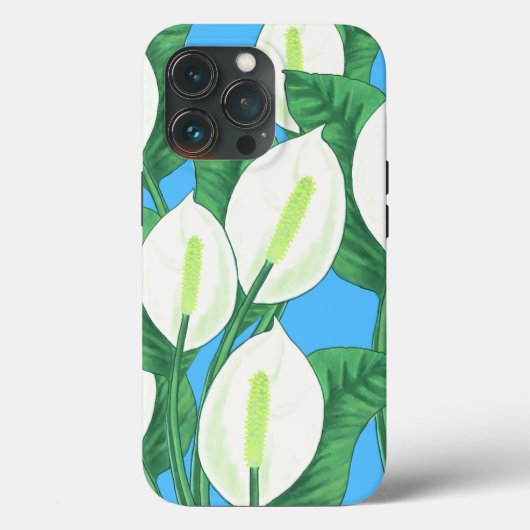 Witte vredesleugens op bleke blauwe achtergrond Case-Mate iPhone case (Achterkant)