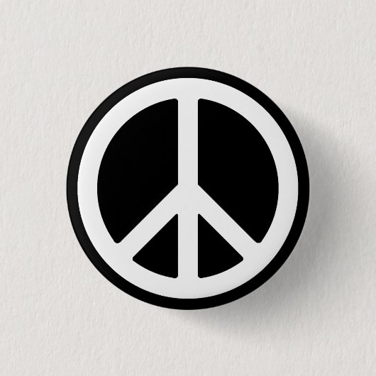 Witte Vredessymbool Button (Voorkant)