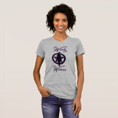 Witte vrouw silhouet met pentakel t-shirt (Voorkant volledig)