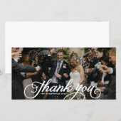 Witte Vrouwelijk Schrift Trouw Dank Je Wel Bedankkaart (Voorkant / Achterkant)