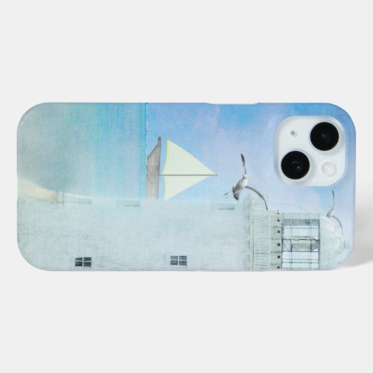 witte vuurtoren met zeilboot Case-Mate iPhone case (Achterkant (horizontaal))