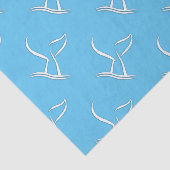 Witte walvis op blauw tissuepapier (Detail)