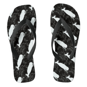 witte walvis zwart teenslippers