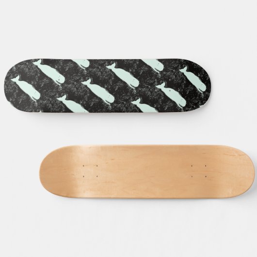 Witte walvissen zwarte Thunder_Cove Skateboard (Horizontaal)