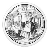 Witte  Wapenhuiswaskamer Keramische Knop (Voorkant)