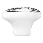 Witte  Wapenhuiswaskamer Keramische Knop (Zijkant)