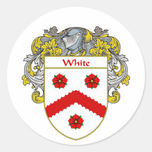 Witte wapenlaag (gemanteld) ronde sticker