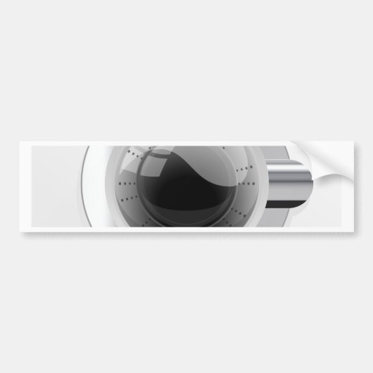 Witte wasmachine bumpersticker (Voorkant)